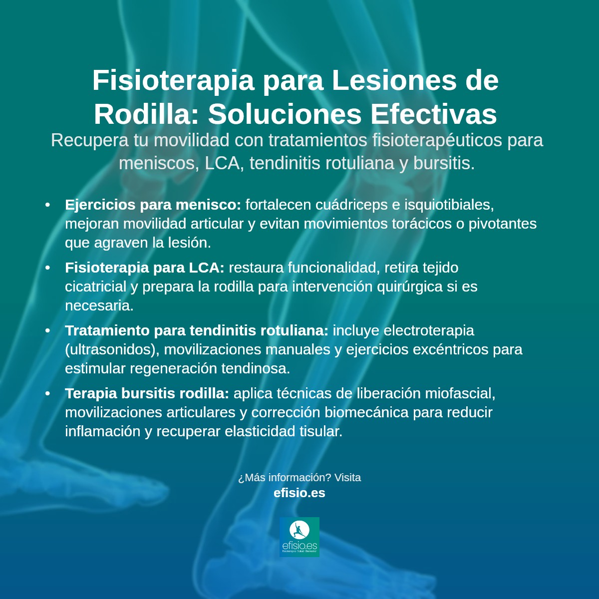 Imagen resumen sobre Lesiones de rodilla
