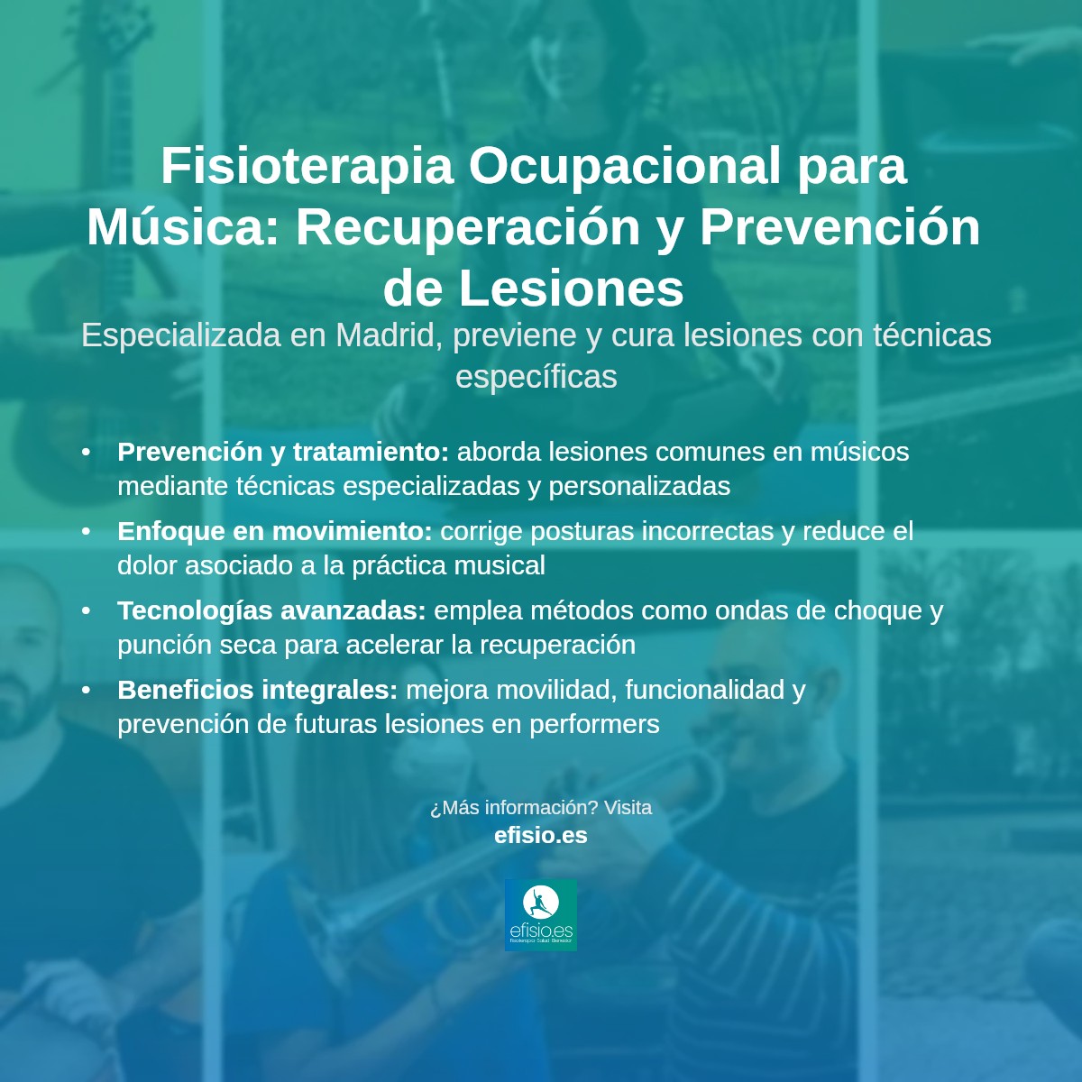 Imagen resumen sobre Lesiones en músicos
