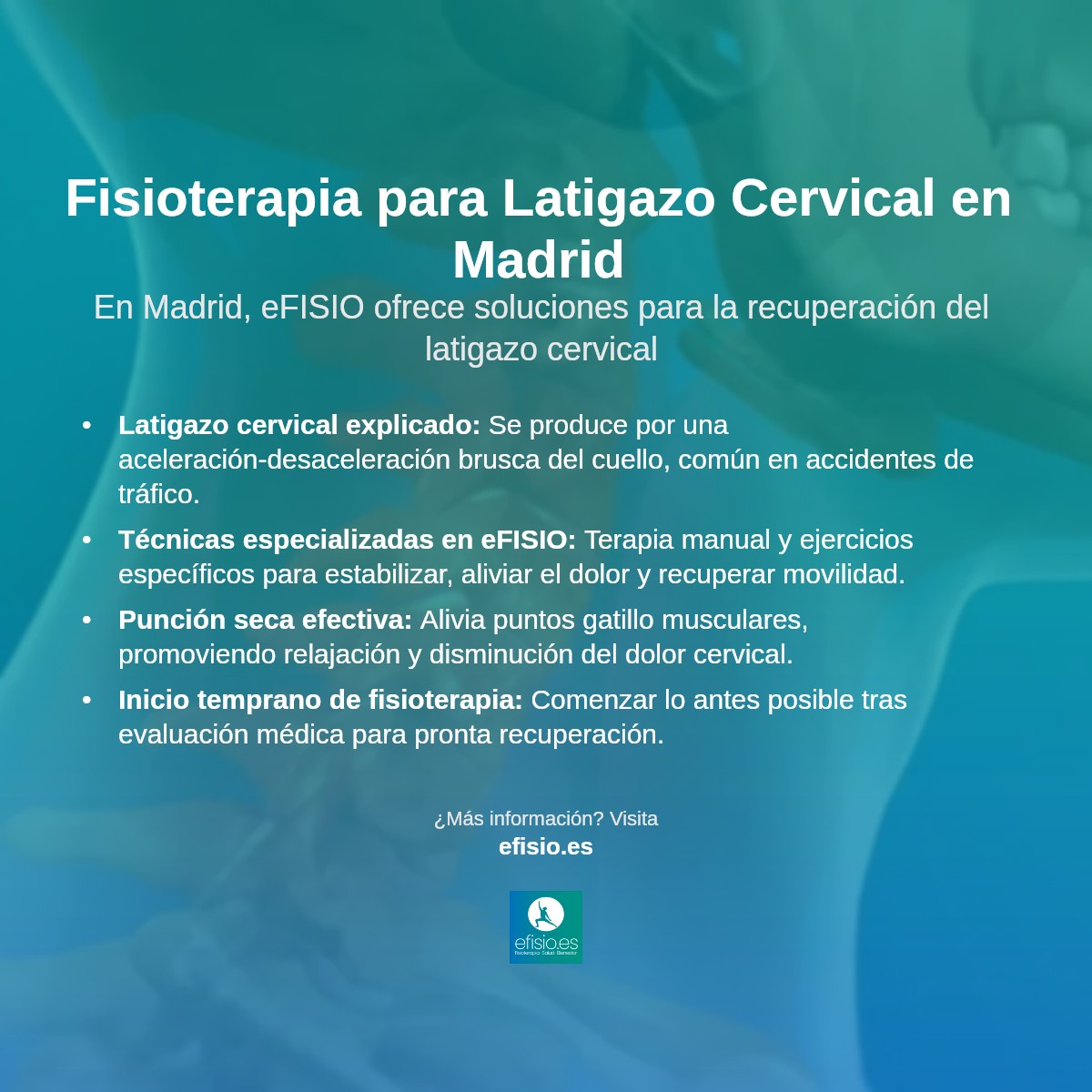 Imagen resumen sobre Lesiones por Latigazo Cervical (Whiplash)
