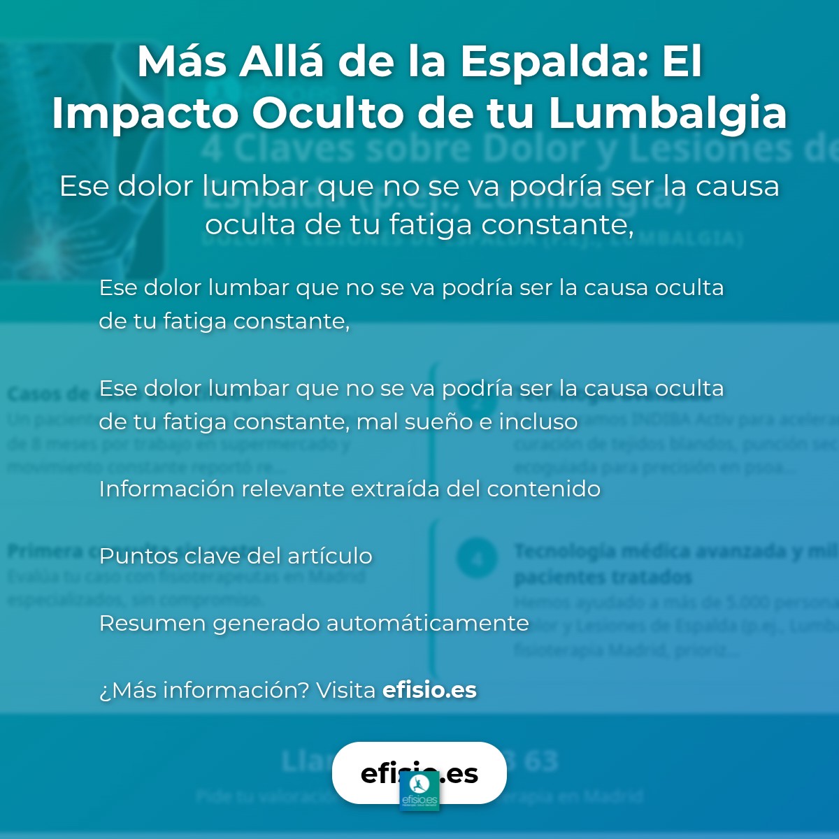 Más Allá de la Espalda: El Impacto Oculto de tu Lumbalgia