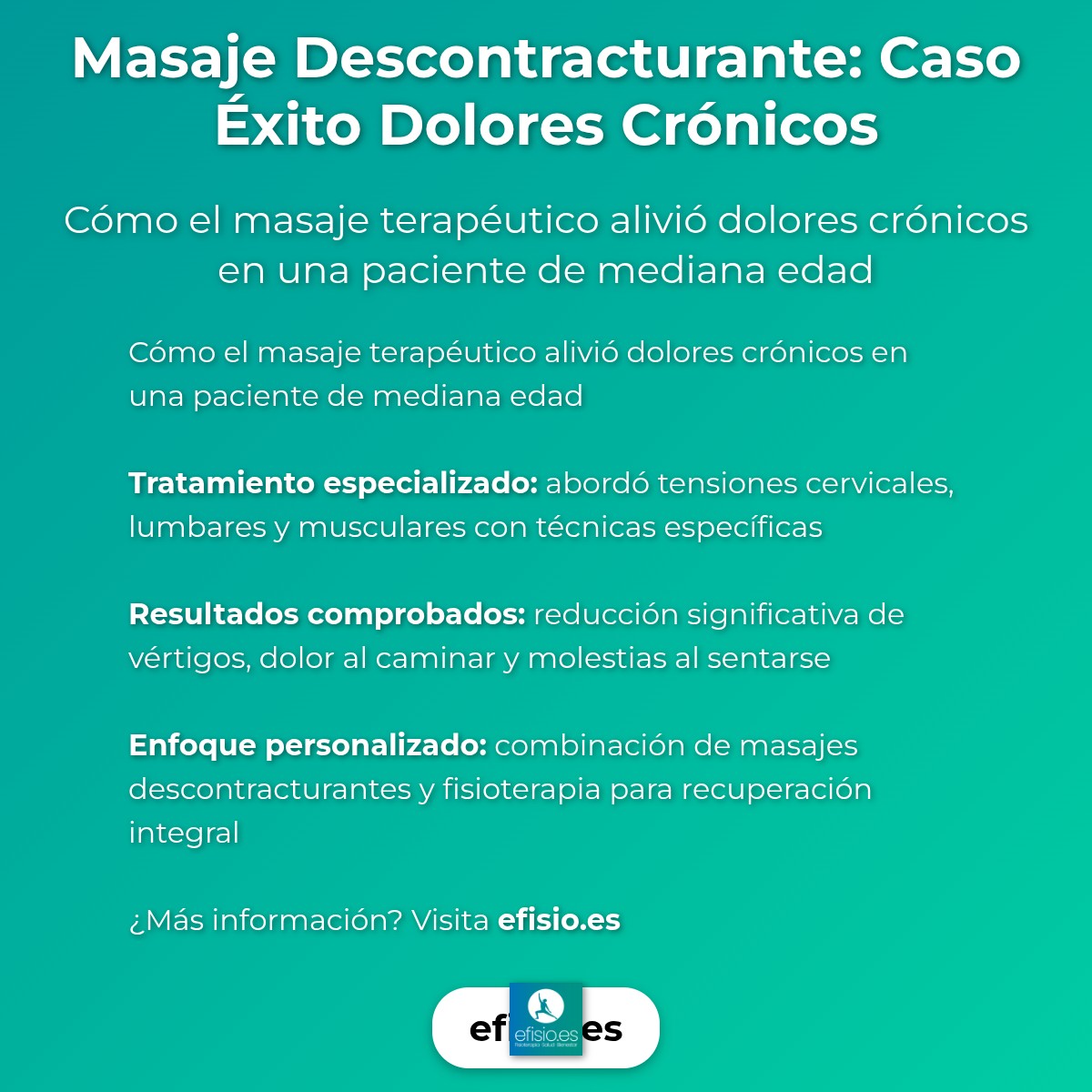 Imagen resumen sobre Masaje Descontracturante: Caso Éxito Dolores Crónicos