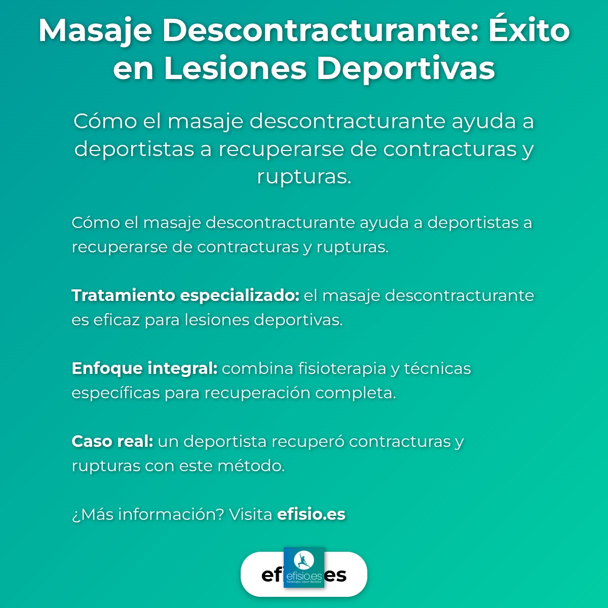 Imagen resumen sobre Masaje Descontracturante: Éxito en Lesiones Deportivas