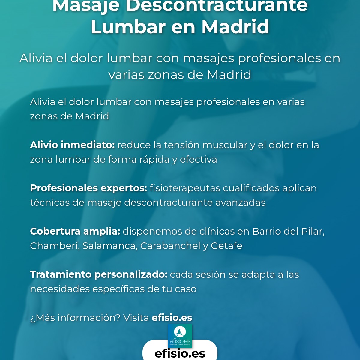 Imagen resumen sobre Masaje Descontracturante Lumbar Madrid