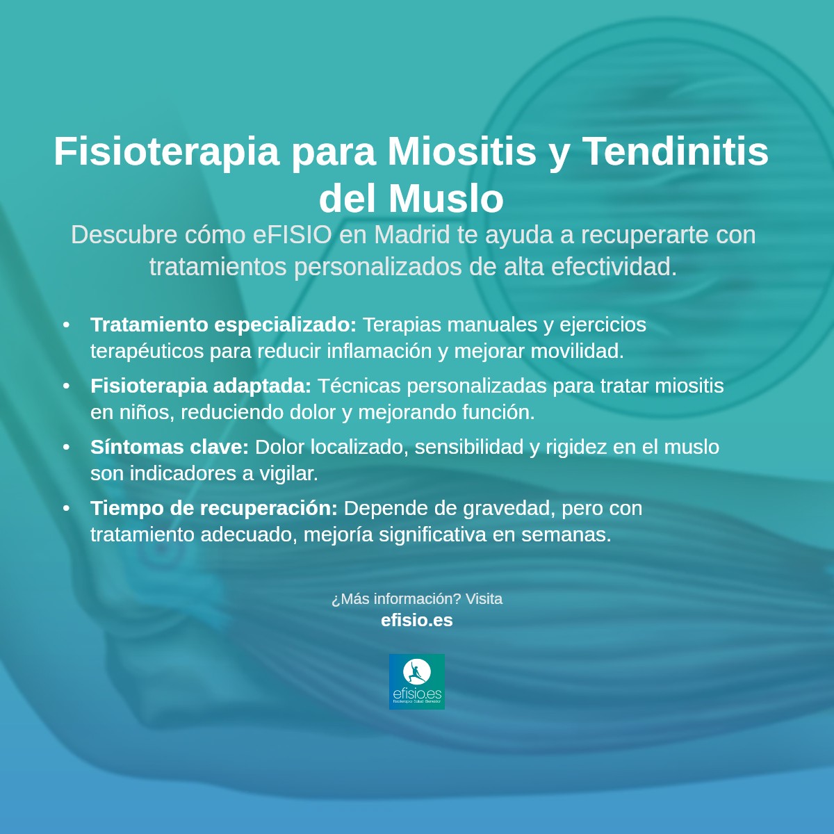 Imagen resumen sobre Miositis o Tendinitis del muslo