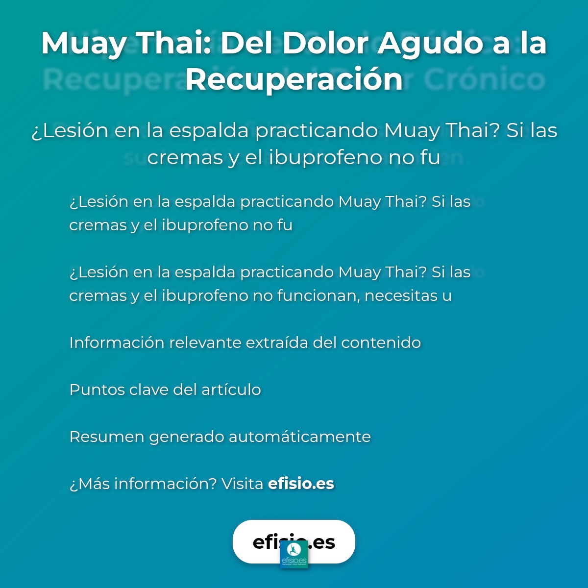 Muay Thai: Del Dolor Agudo a la Recuperación