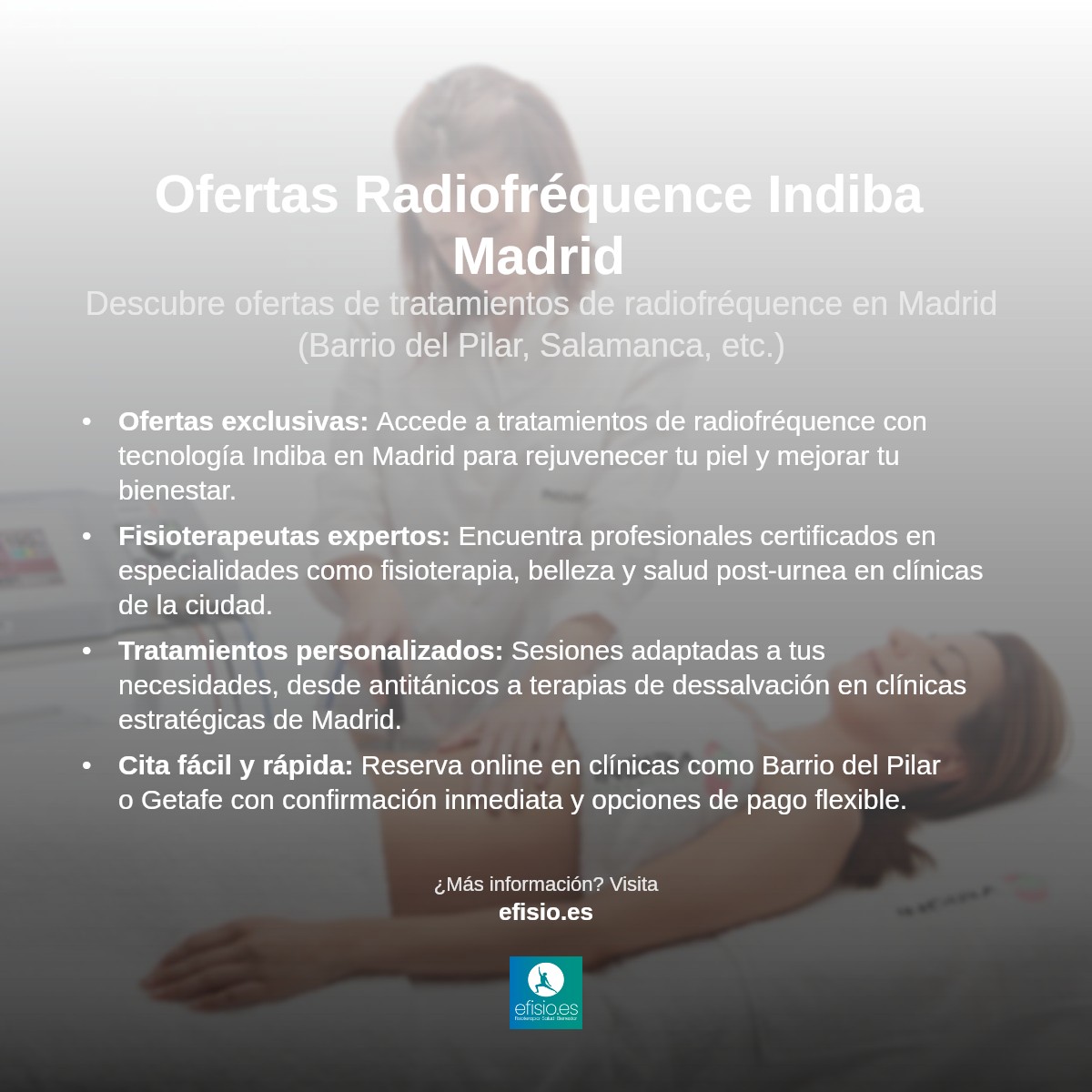 Imagen resumen sobre Ofertas Radiofrecuencia Indiba Madrid