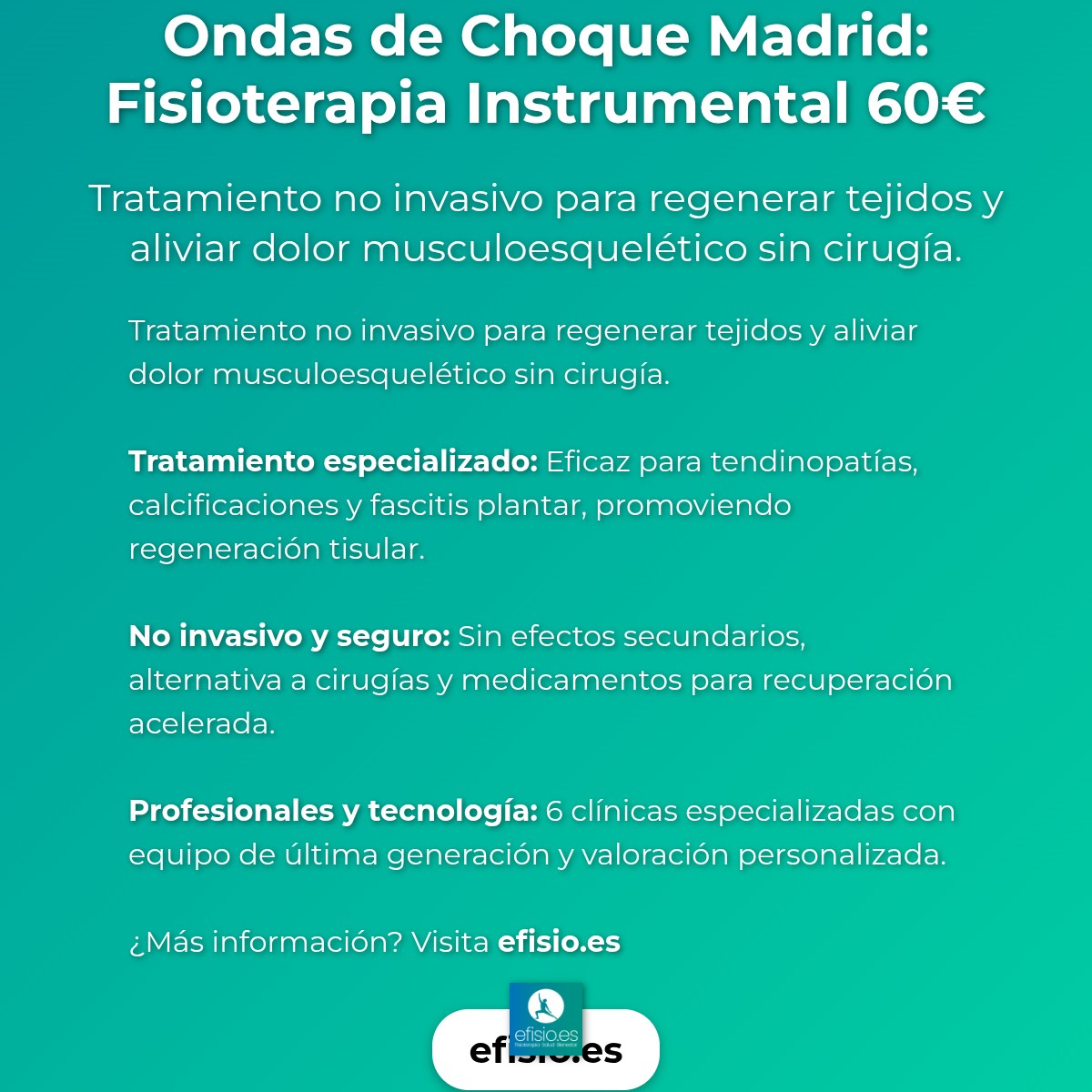 Imagen resumen sobre Ondas de Choque Madrid | Fisioterapia Instrumental 60€