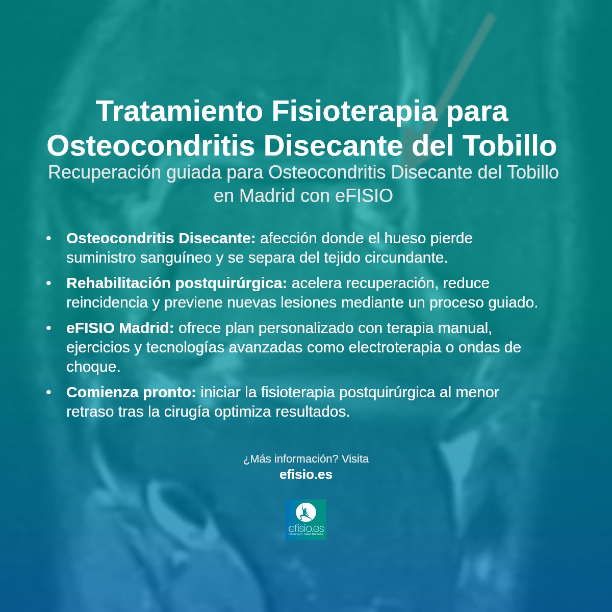 Imagen resumen sobre Osteocondritis Disecante del Tobillo