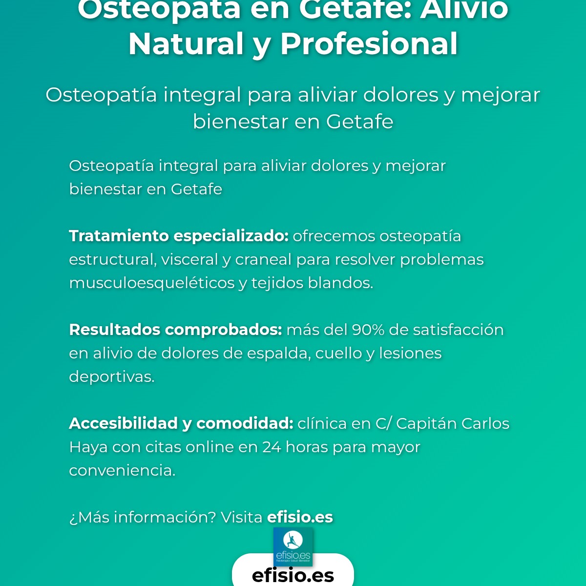 Imagen resumen sobre Osteópata en Getafe | Osteopatía Profesional – eFISIO