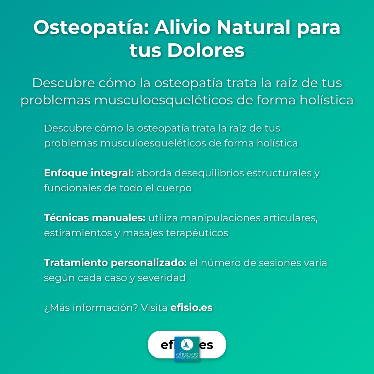 Imagen resumen sobre Osteopatía Madrid | Osteópatas Profesionales – eFISIO