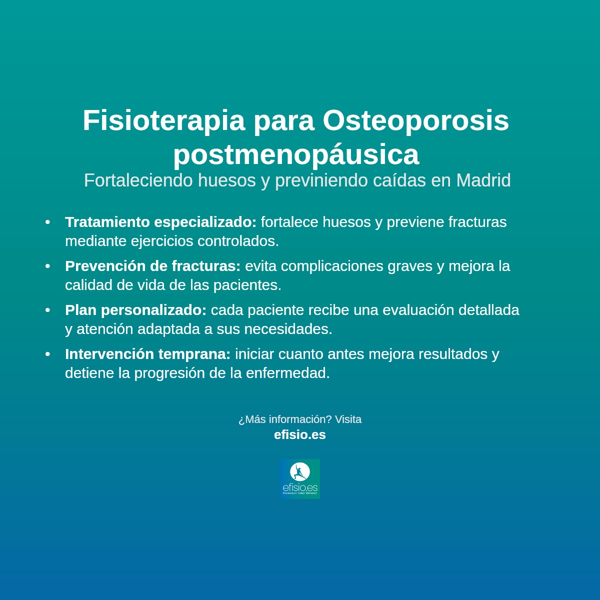 Imagen resumen sobre Osteoporosis postmenopáusica