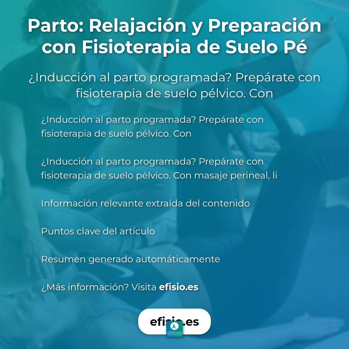 Parto: Relajación y Preparación con Fisioterapia de Suelo Pélvico