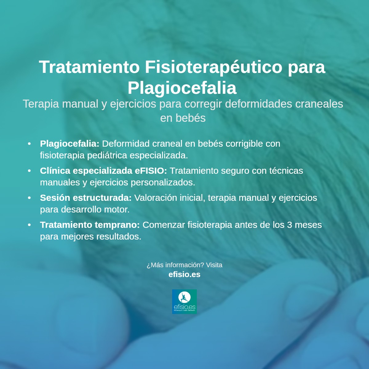 Imagen resumen sobre Plagiocefalia (deformidad craneal)