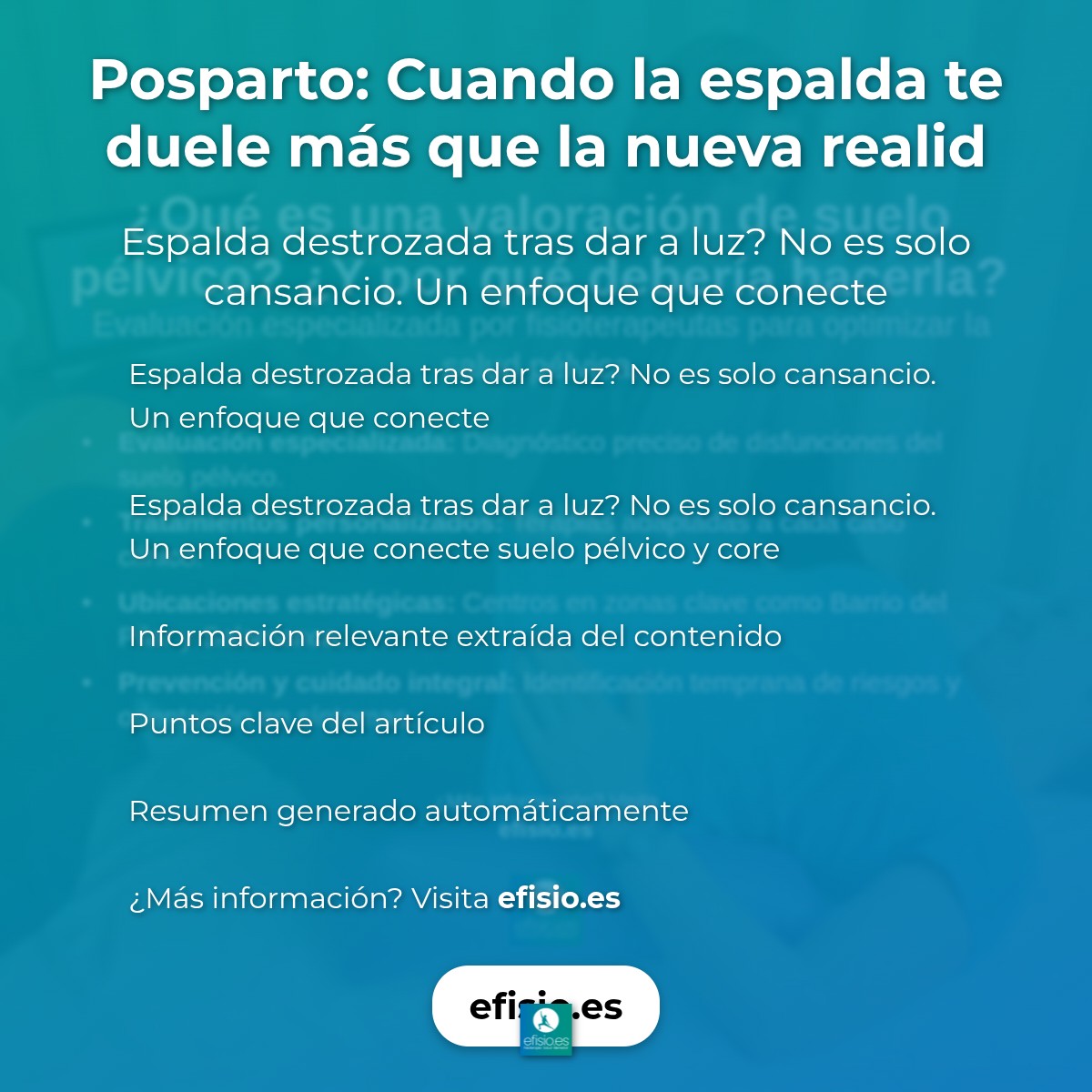 Posparto: Cuando la espalda te duele más que la nueva realidad.