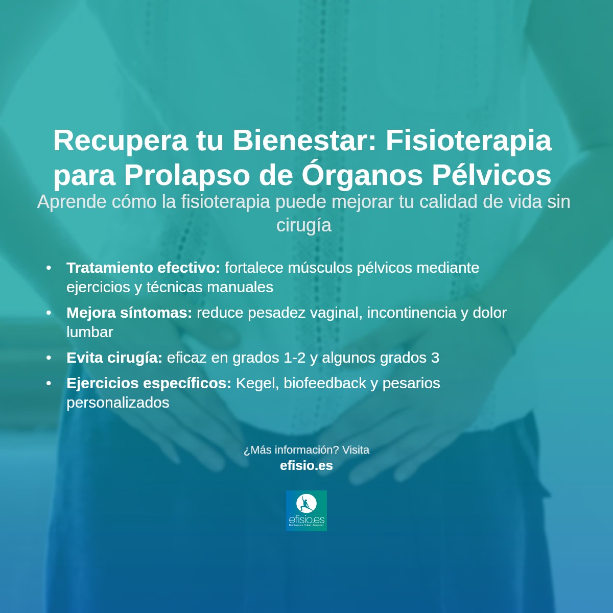 Imagen resumen sobre Prolapso de órganos pélvicos