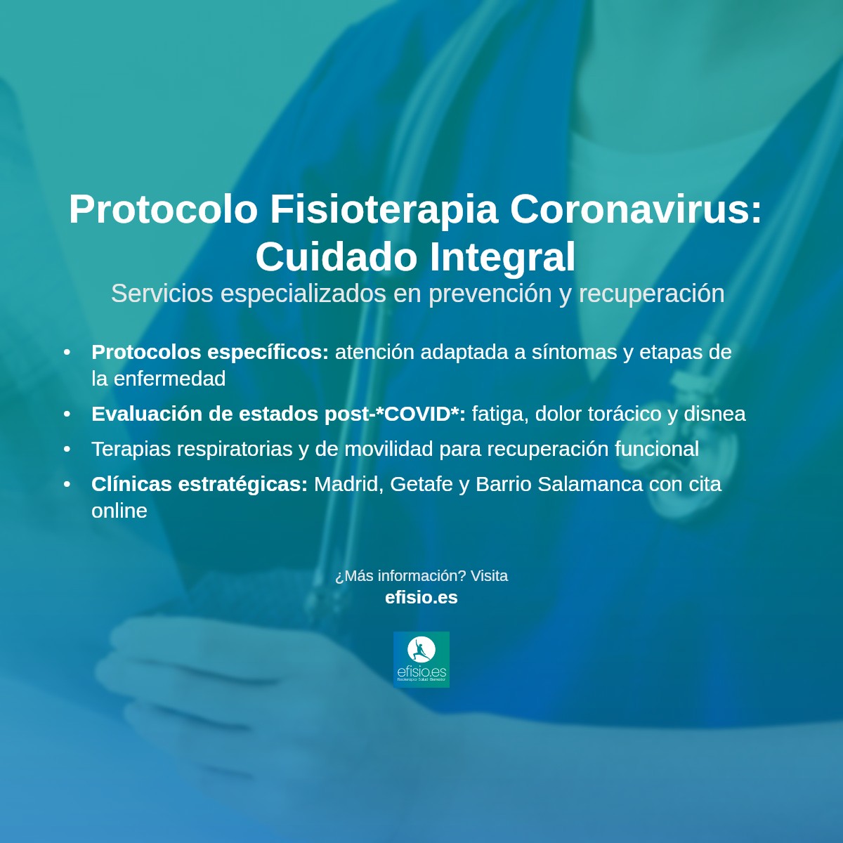 Imagen resumen sobre Protocolo Fisioterapia Coronavirus