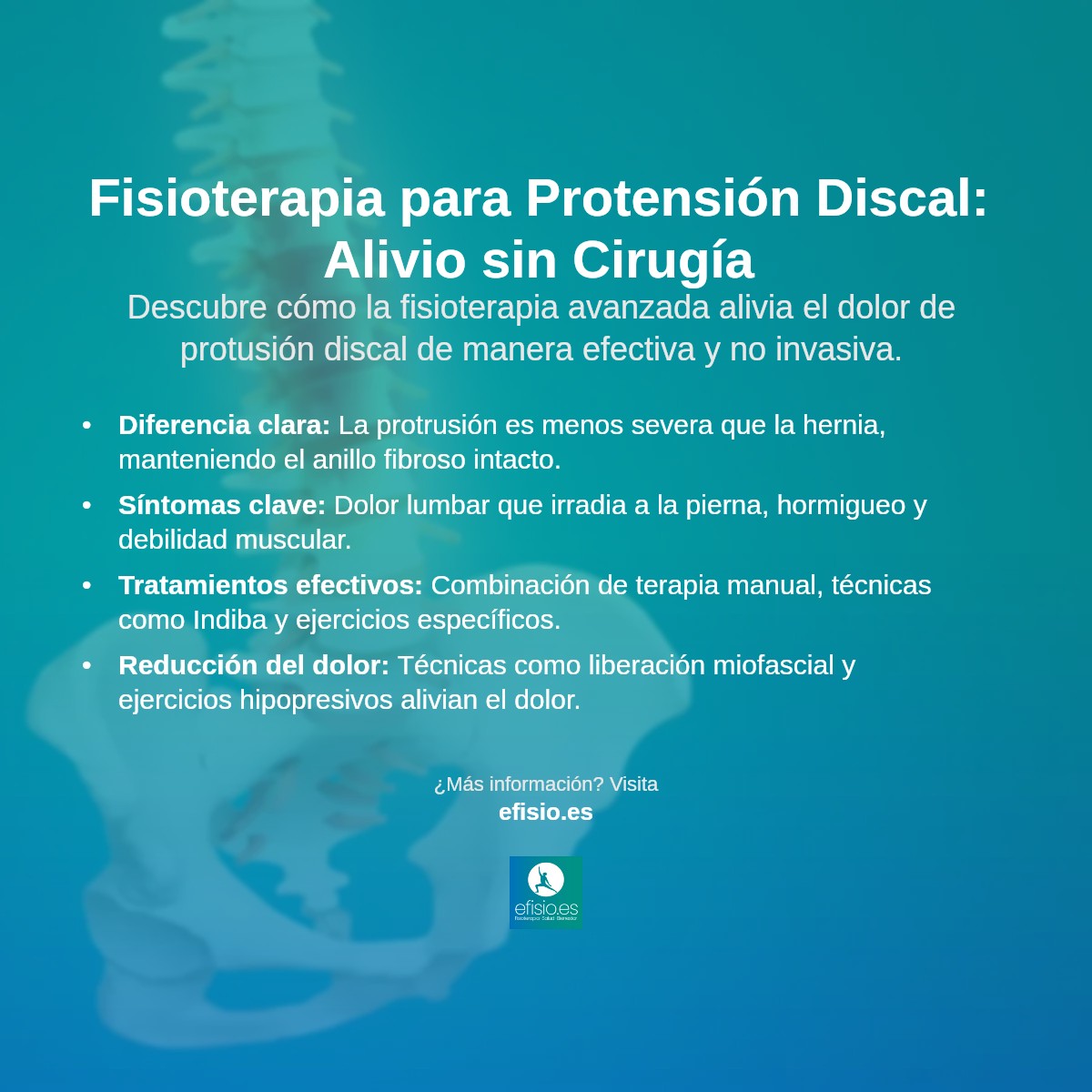 Imagen resumen sobre Protusión discal