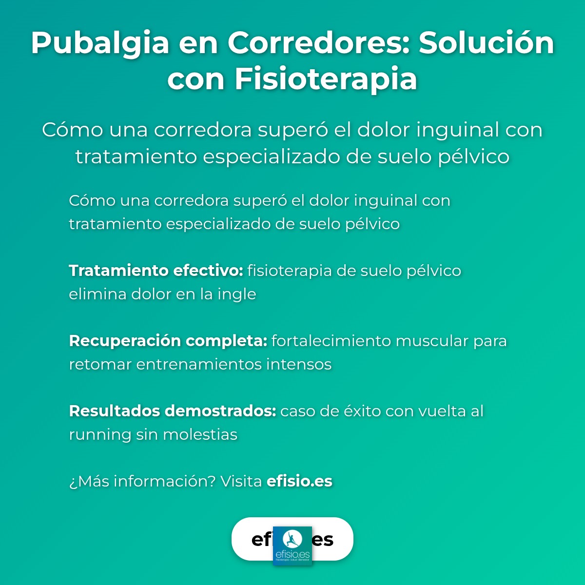 Imagen resumen sobre Pubalgia en Corredores: Caso Éxito Fisio
