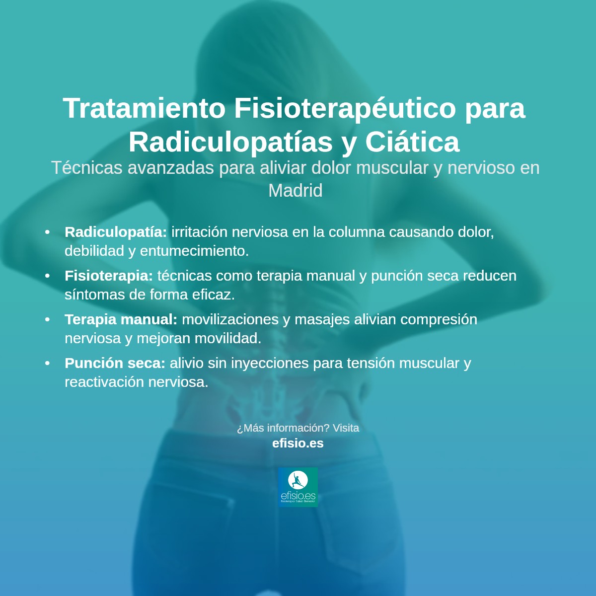 Imagen resumen sobre Radiculopatías (como ciática)
