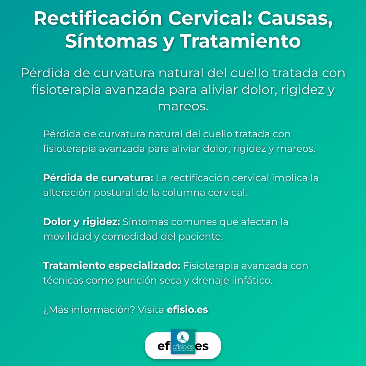 Imagen resumen sobre Rectificación cervical