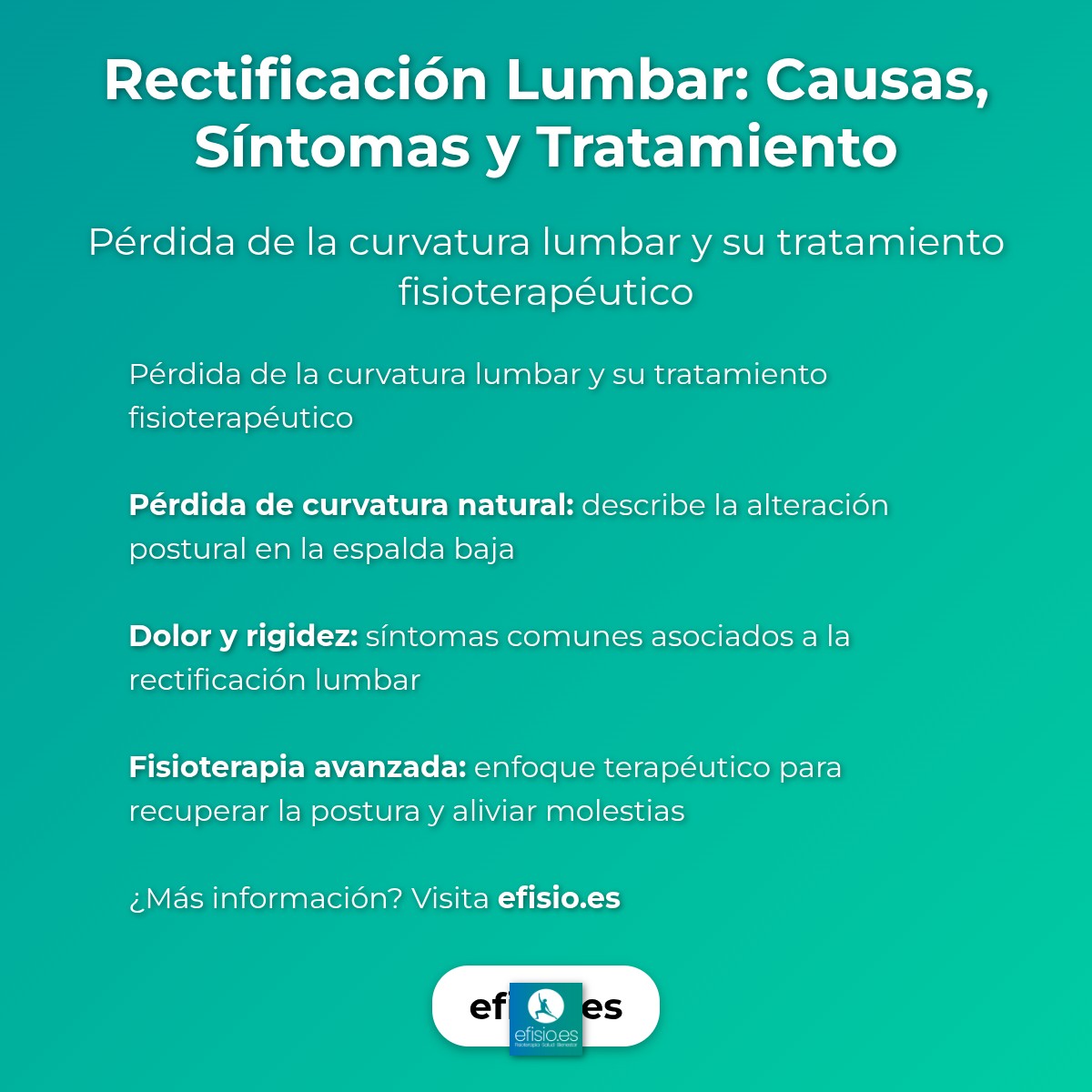Imagen resumen sobre Rectificación lumbar