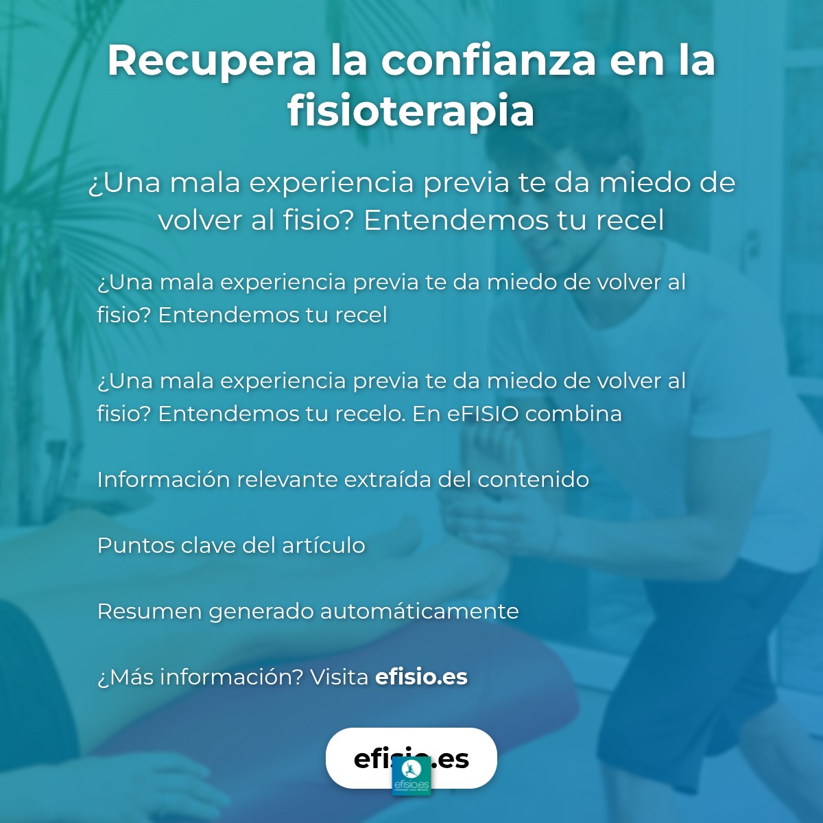 Recupera la confianza en la fisioterapia