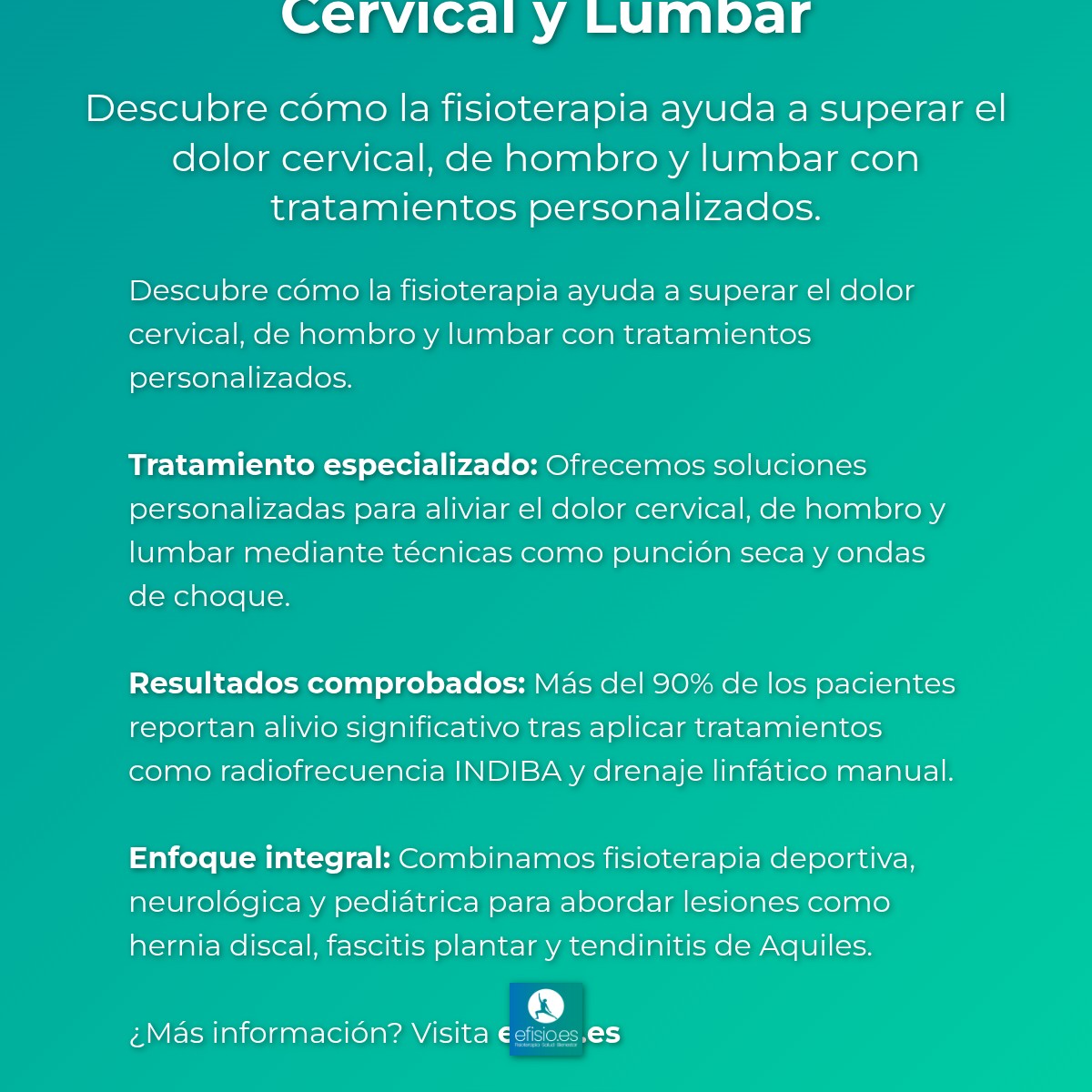 Imagen resumen sobre Recuperación Cervical y Lumbar: Caso de Éxito Fisioterapia