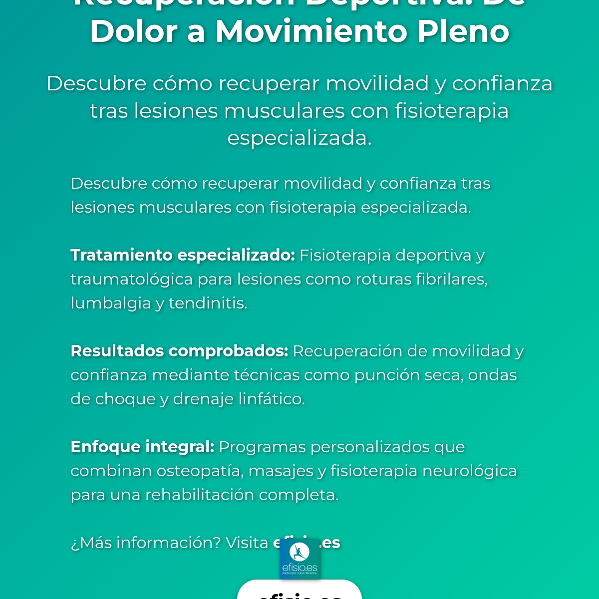 Imagen resumen sobre Recuperación Deportiva: De Dolor a Movimiento Pleno