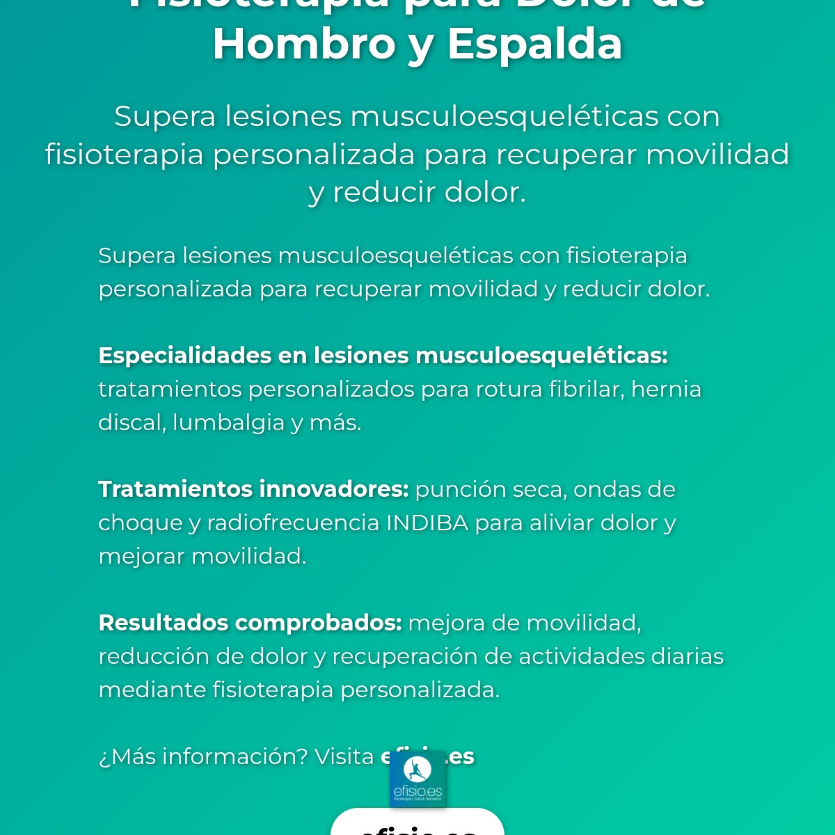 Imagen resumen sobre Recuperación Dolor Hombro y Espalda Fisioterapia