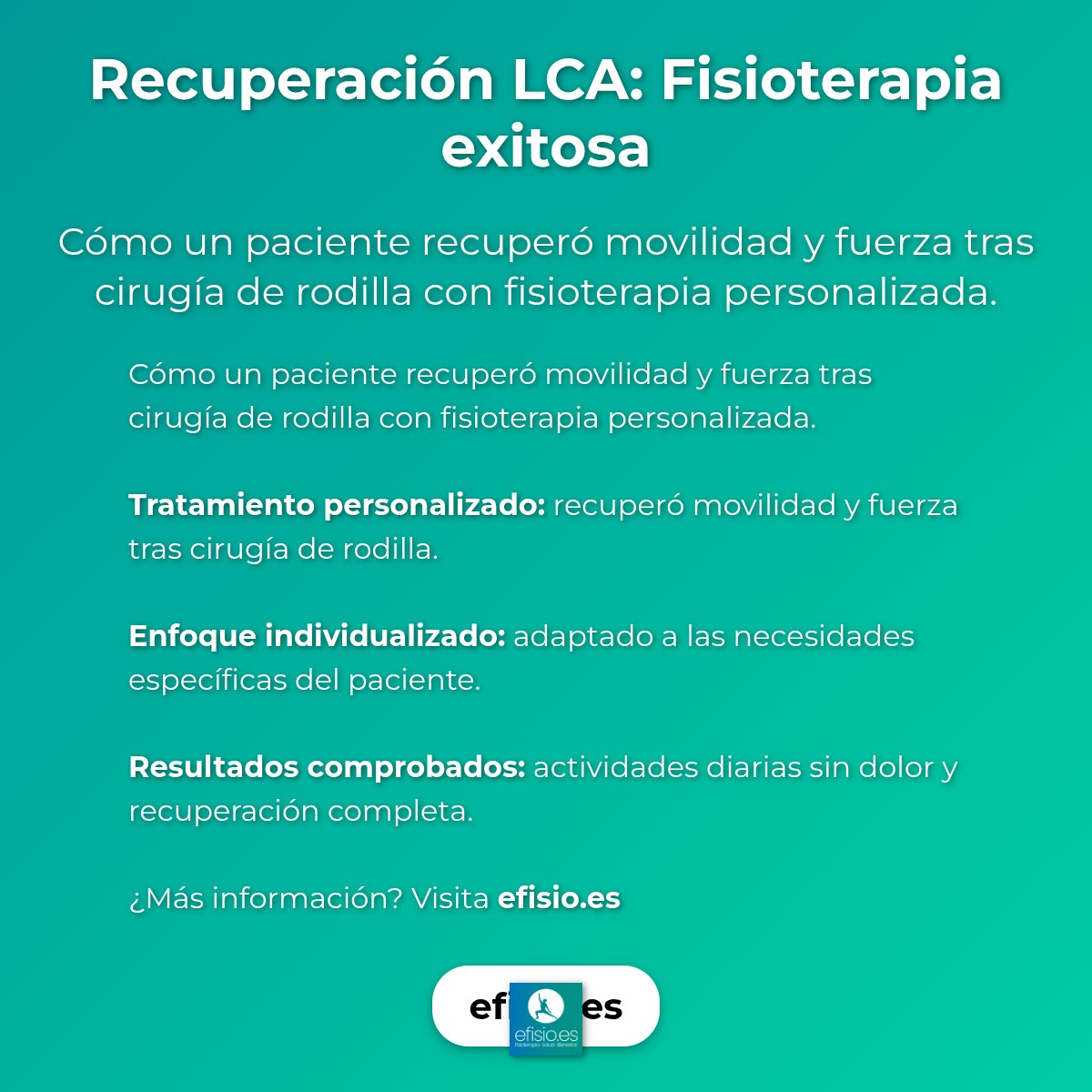 Imagen resumen sobre Recuperación LCA: Caso éxito fisioterapia
