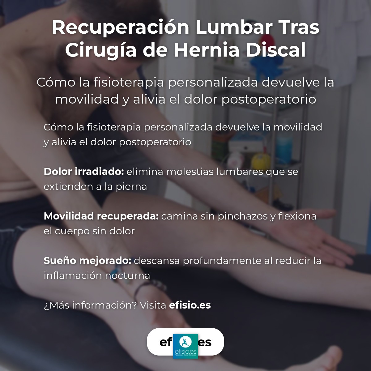 Imagen resumen sobre Recuperación Lumbar Post Hernia Discal
