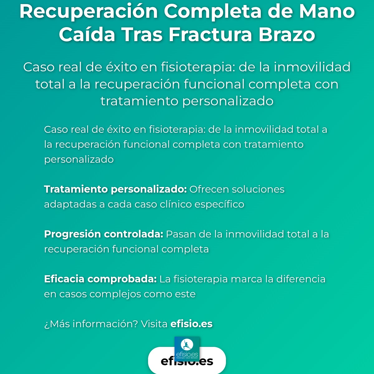 Imagen resumen sobre Recuperación Mano Caída tras Fractura Brazo