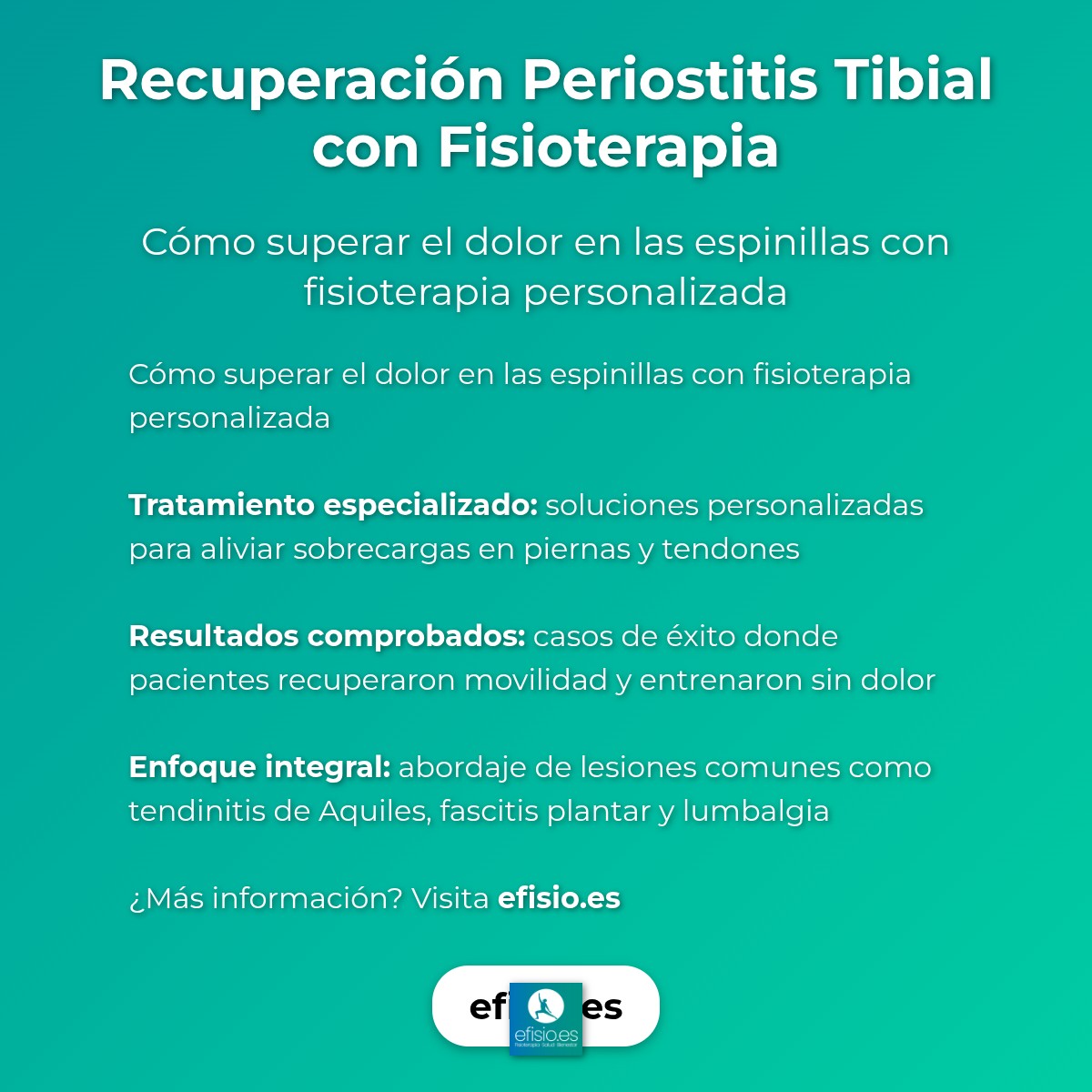 Imagen resumen sobre Recuperación Periostitis Tibial con Fisioterapia