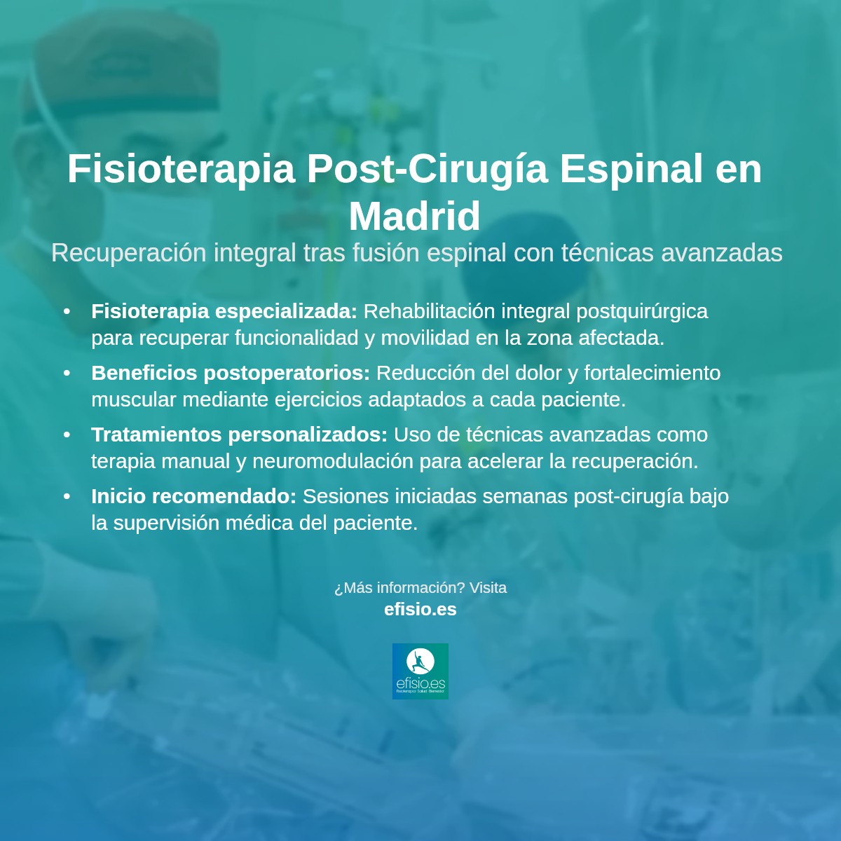 Imagen resumen sobre Recuperación Post-Cirugía de Fusión Espinal