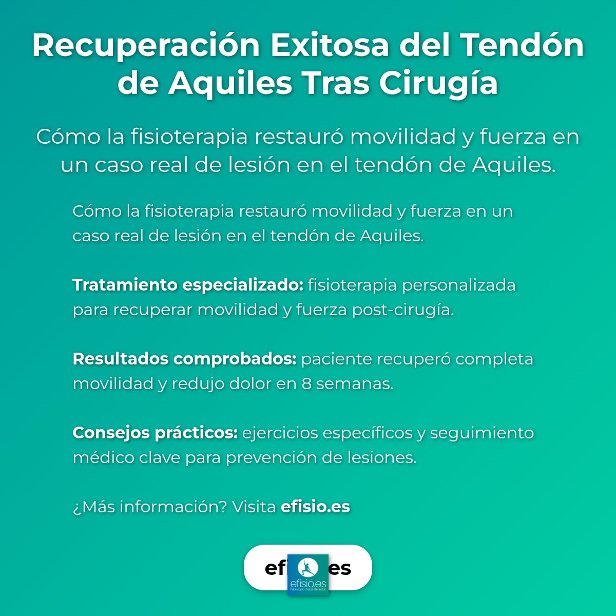 Imagen resumen sobre Recuperación Tendón Aquiles: Caso Éxito