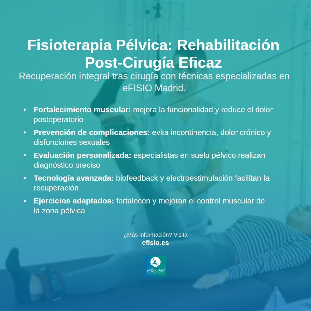 Imagen resumen sobre Rehabilitación post-cirugía pélvica