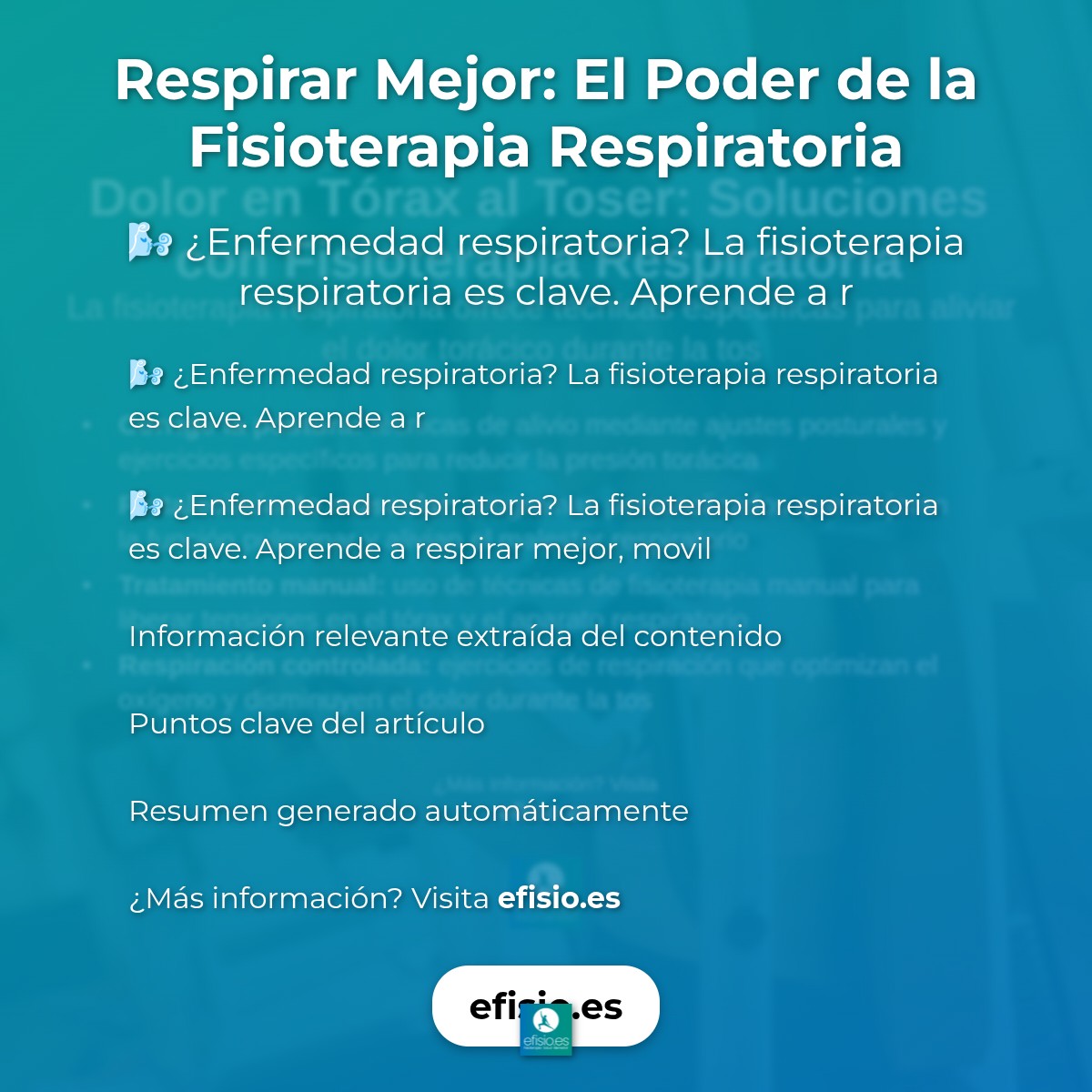 Respirar Mejor: El Poder de la Fisioterapia Respiratoria
