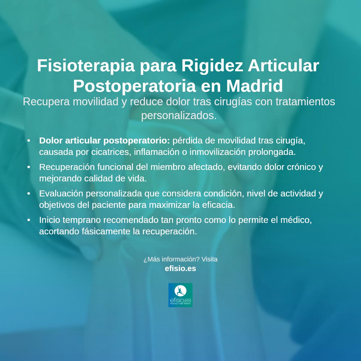 Imagen resumen sobre Rigidez articular postoperatoria