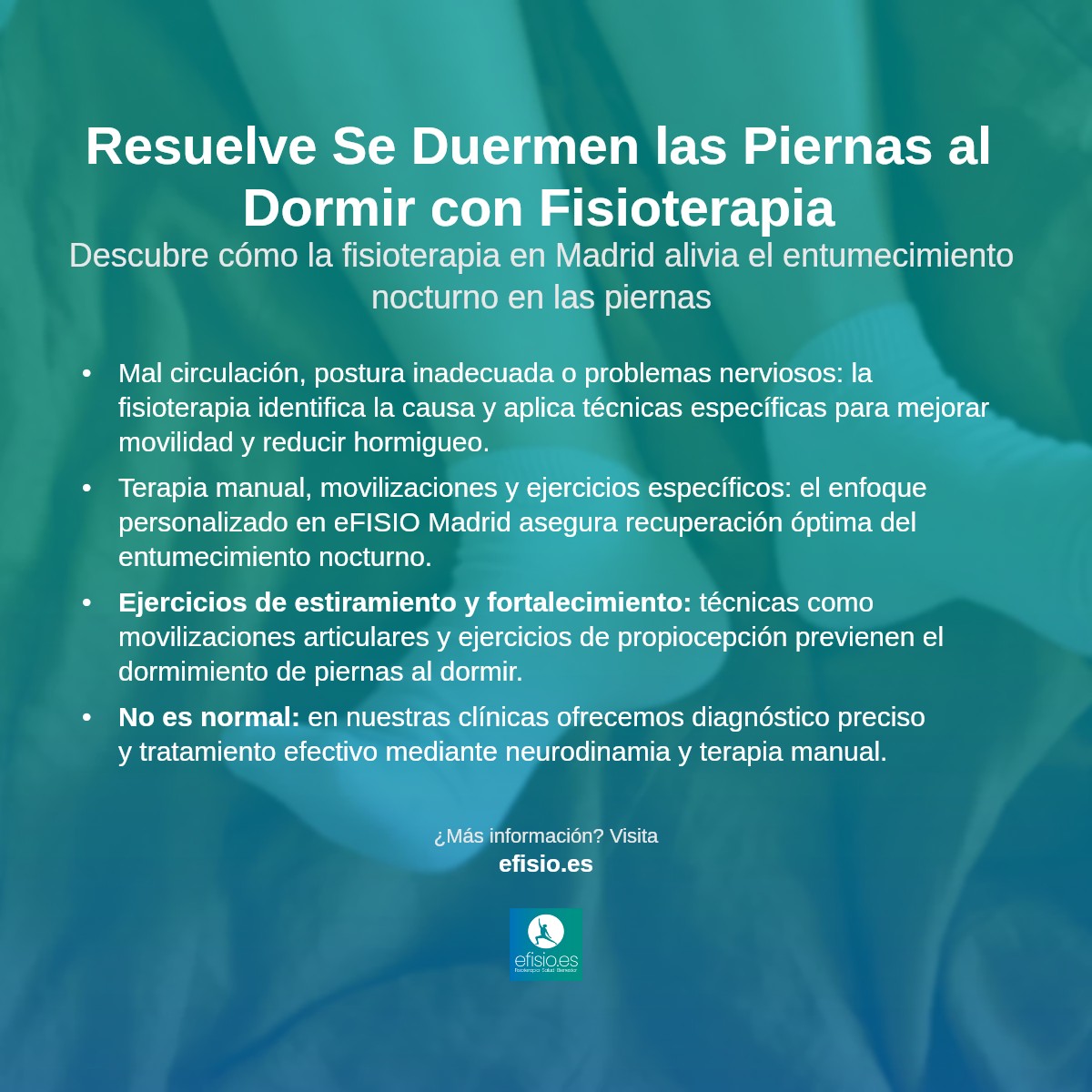 Imagen resumen sobre Se me duermen las piernas al dormir