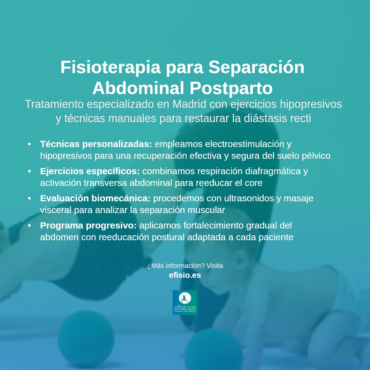 Imagen resumen sobre Separación abdominal postparto