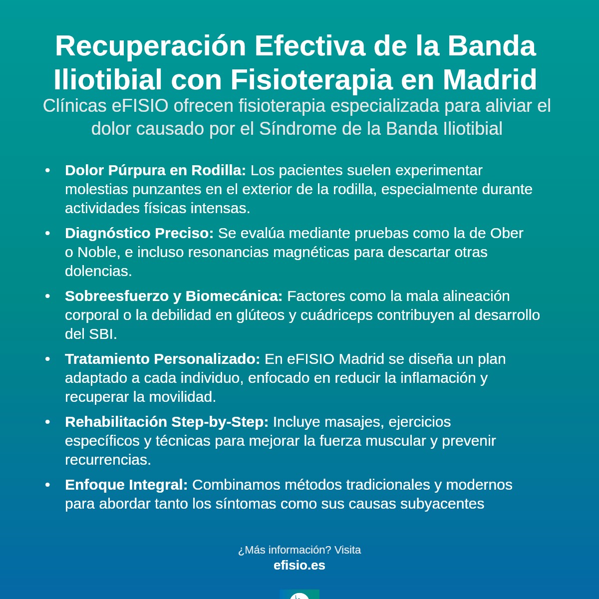 Imagen resumen sobre Síndrome de la Banda Iliotibial