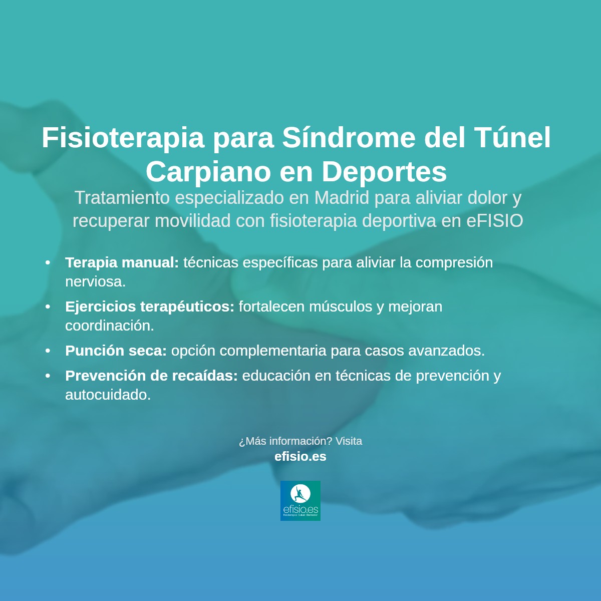 Imagen resumen sobre Síndrome del Túnel Carpiano (relacionado con deportes)
