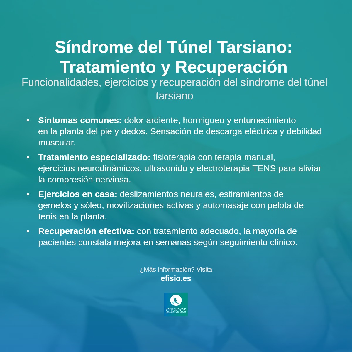 Imagen resumen sobre Síndrome del túnel tarsiano