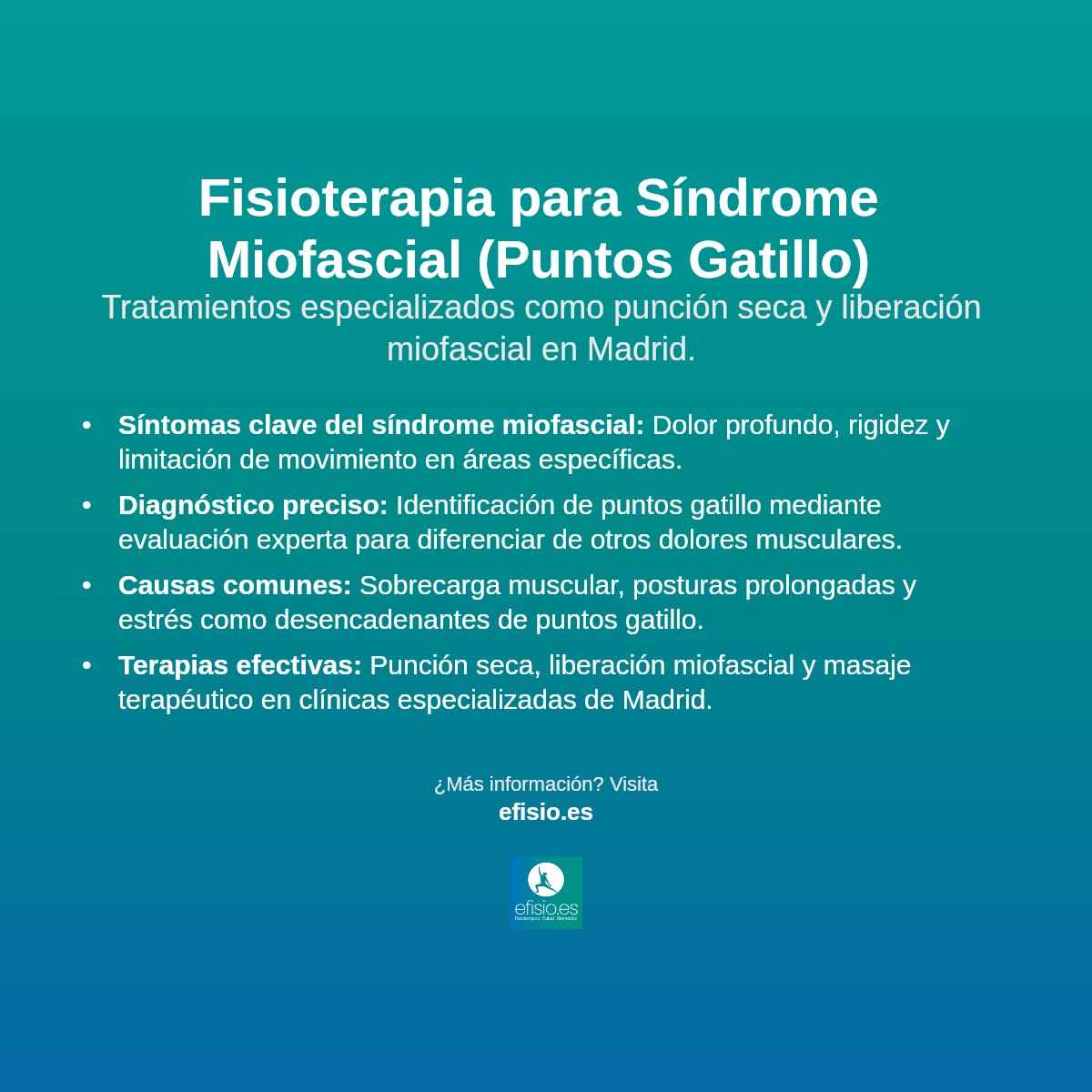 Imagen resumen sobre Síndrome Miofascial (Puntos Gatillo)
