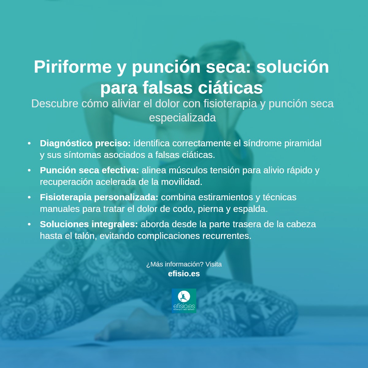 Imagen resumen sobre Síndrome piramidal o piriforme, la falsa ciática y punción seca