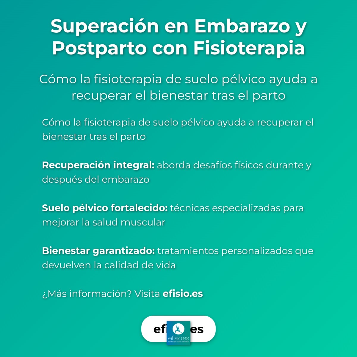 Imagen resumen sobre Superación en Embarazo y Postparto: Fisioterapia Suelo Pélvico