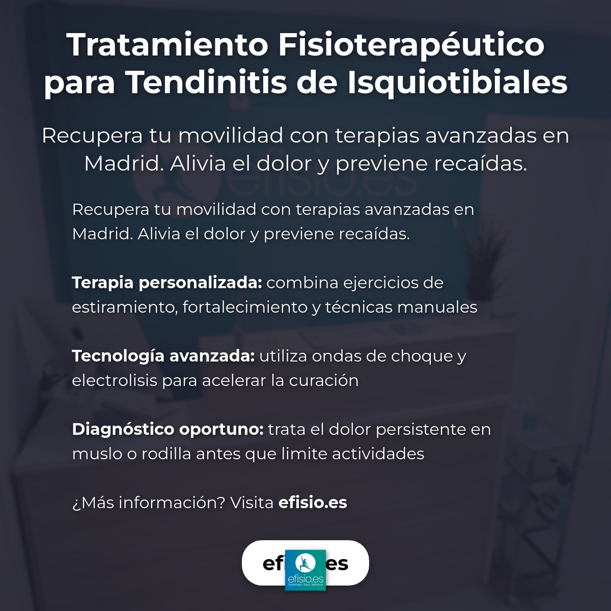 Imagen resumen sobre Tendinitis de los Isquiotibiales