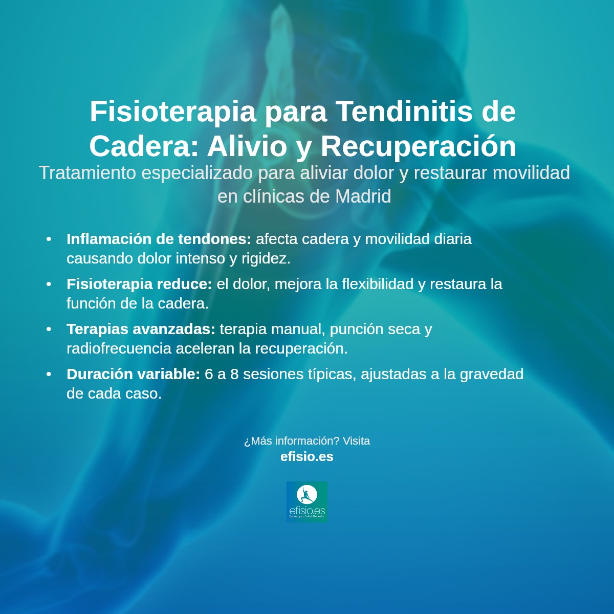 Imagen resumen sobre Tendinitis de los músculos de la cadera
