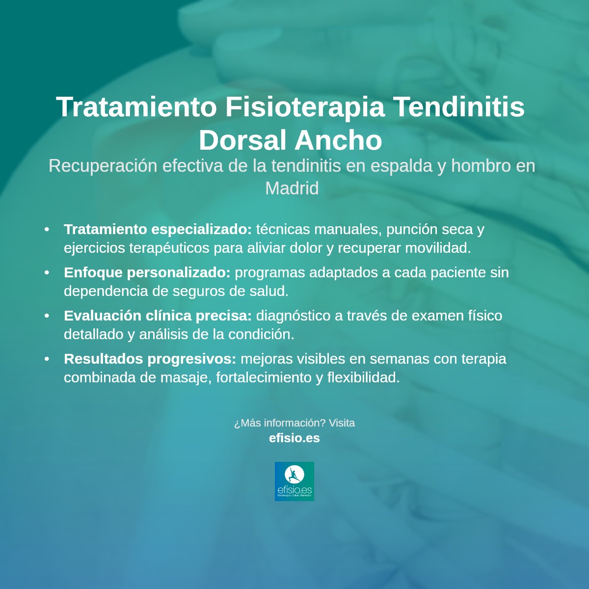 Imagen resumen sobre Tendinitis del Dorsal Ancho (Espalda y Hombro)