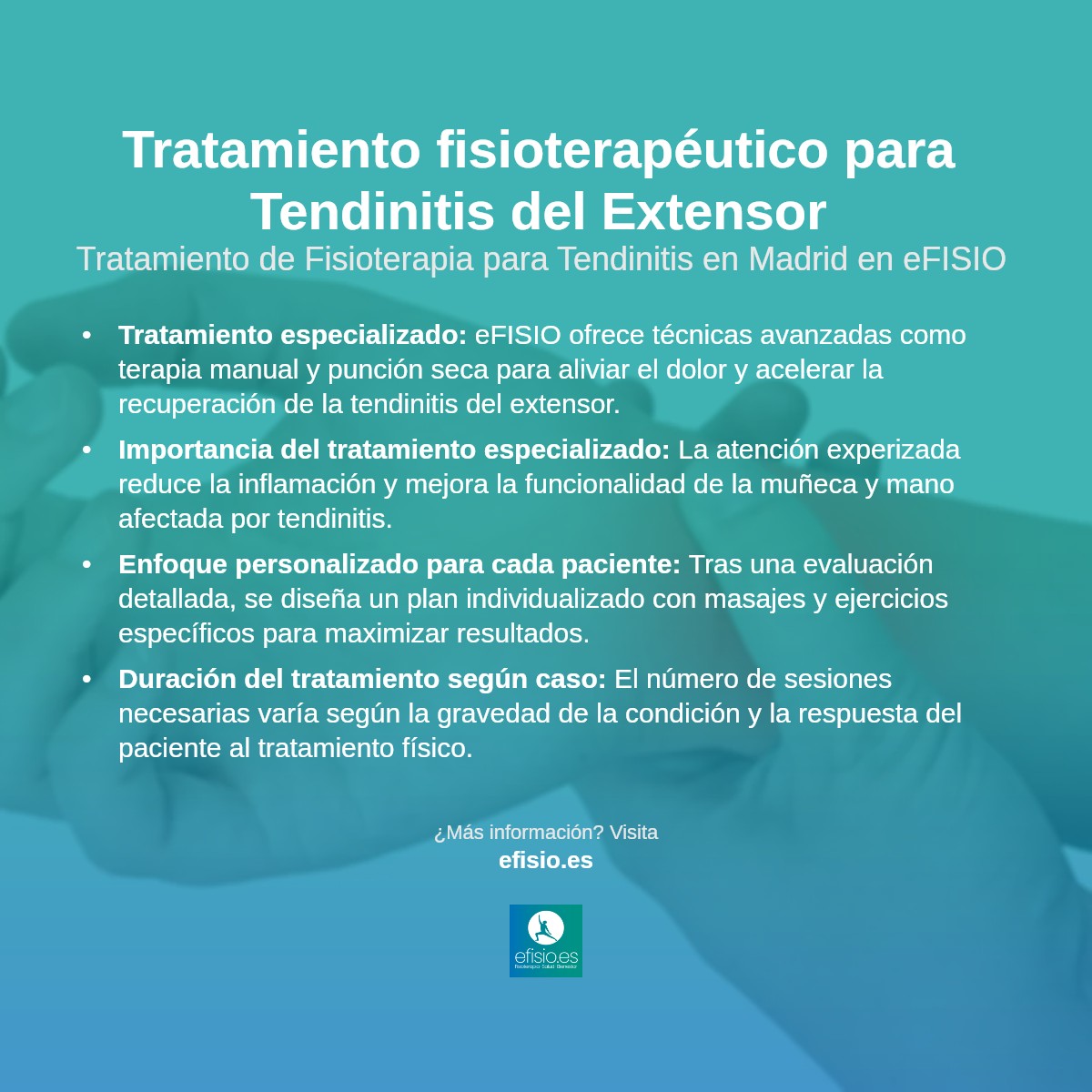 Imagen resumen sobre Tendinitis del Extensor (Muñeca y Mano)